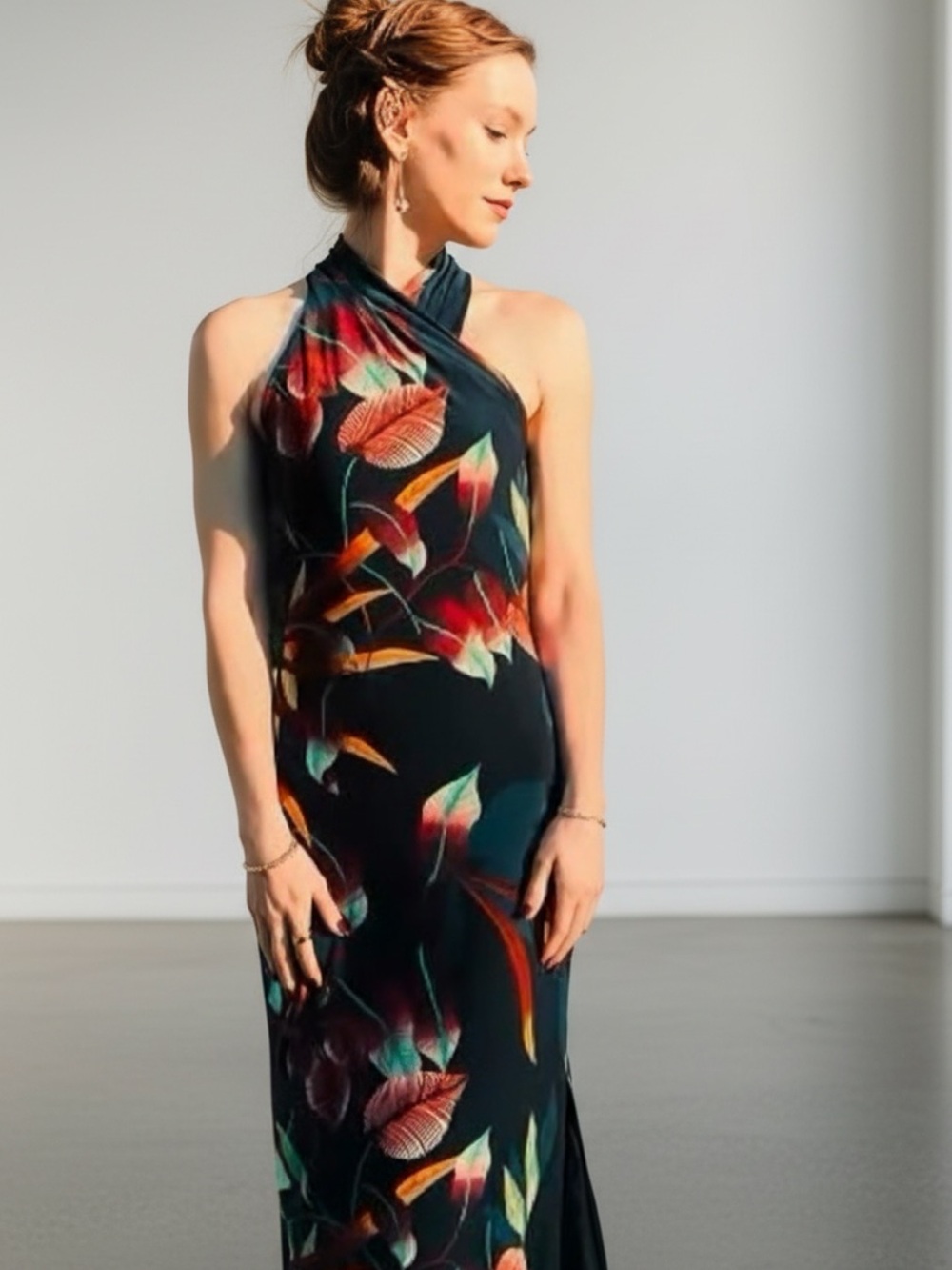 Rachel Roy Navy Floral Halter Dress XL